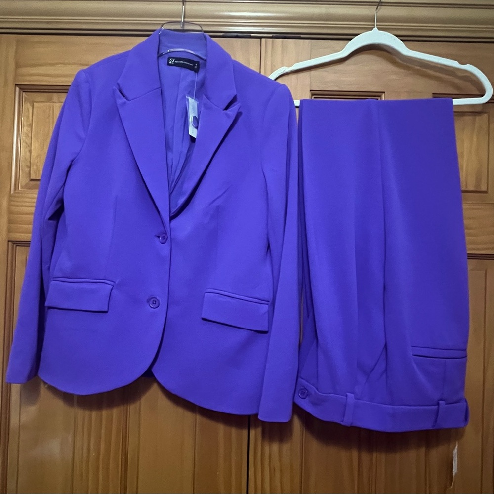 New York & Company Purple Suit with Blazer and Pants